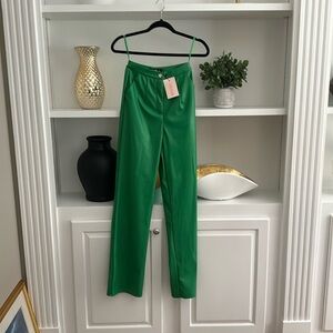 Brand new leather straight leg pants